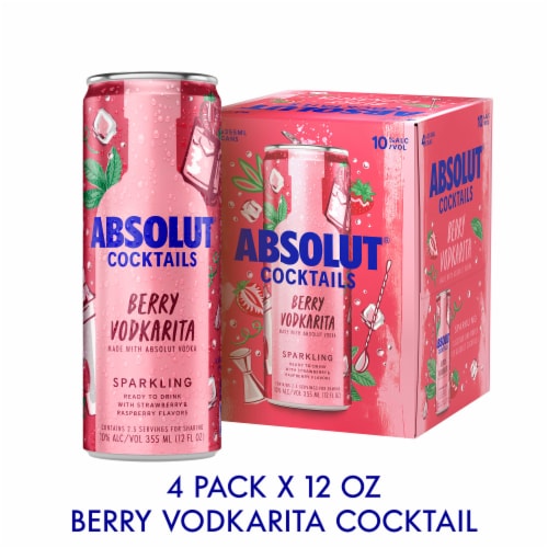 Absolut Vodka Berry Vodkarita Ready to Drink Cocktail Perspective: front