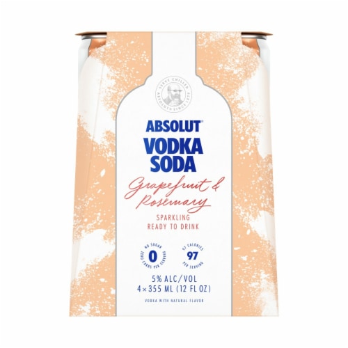 Absolut Vodka Grapefruit Ready to Drink Vodka Soda, 4 cans / 12 fl oz ...
