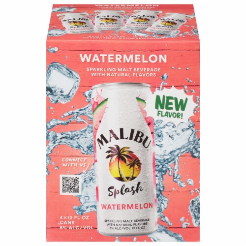 Malibu® Sparkling Watermelon Malt Beverage Perspective: front
