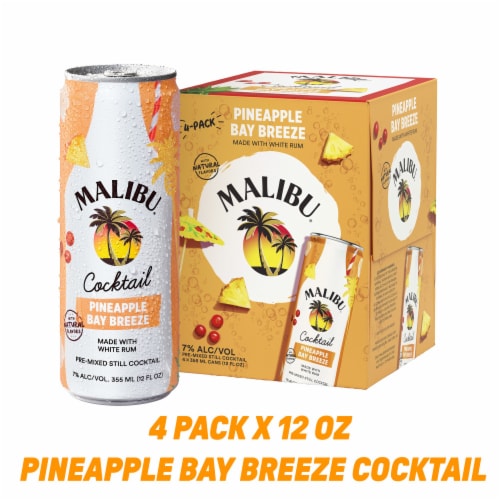 Malibu Pineapple Bay Breeze Ready To Drink Cocktail Can Perspective: front