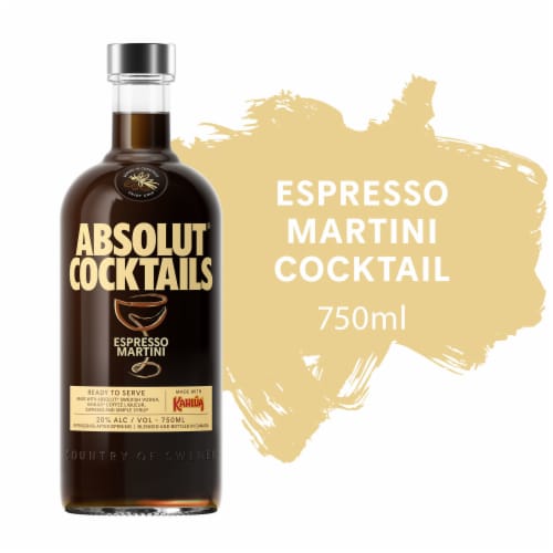 Absolut Espresso Martini Coffee Cocktail Perspective: front
