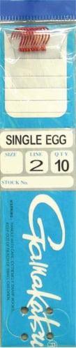 Gamakatsu Snelled Egg Hook Size 8 - Red Perspective: front