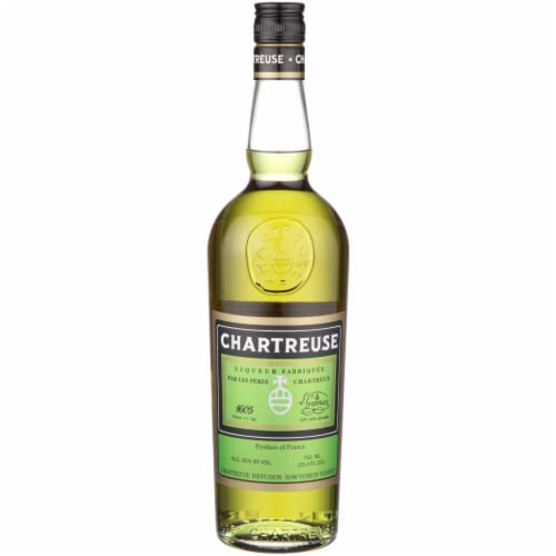 Chartreuse Green Herbal Liqueur Perspective: front