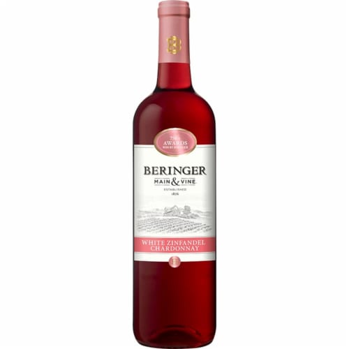 Beringer Main & Vine Premier Vineyard Select White Zinfandel and Chardonnay California Rose Wine Perspective: front