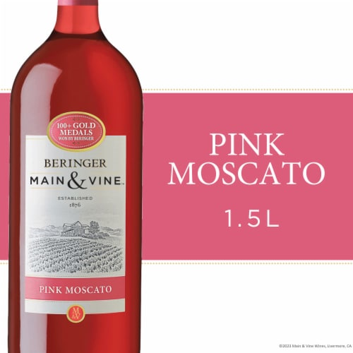 Beringer Main & Vine Pink Moscato California Rose Wine Perspective: front