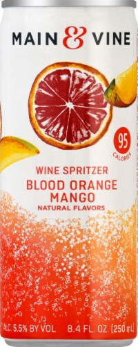 Main & Vine Blood Orange Mango Low Calorie Wine Spritzer Perspective: front