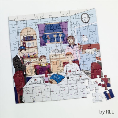 Rite Lite TY-JIGS-SHAB Shabbat Jigsaw Puzzle - 10 x 10 ft., Piece of 100. Perspective: front