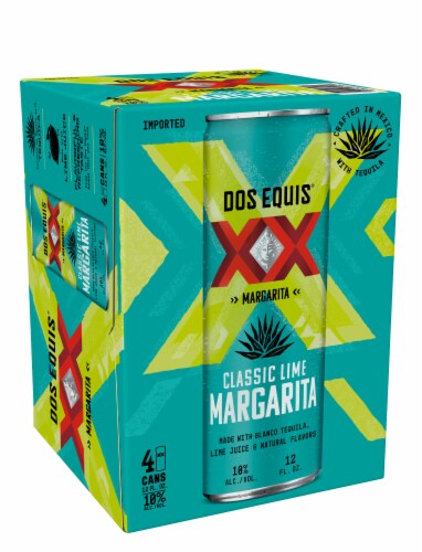 Dos Equis Margarita Classic Lime, 4 Pack, 12 fl oz Cans Perspective: front