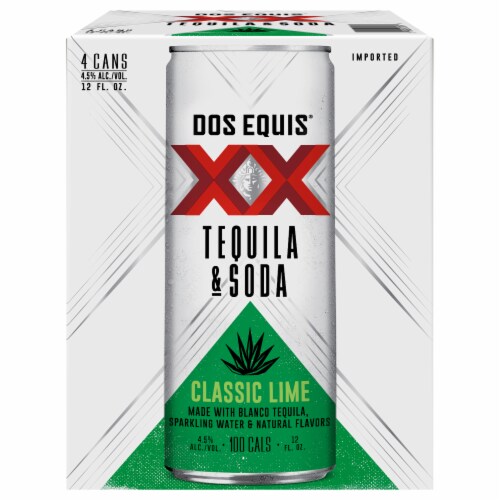Dos Equis Classic Lime Tequila Soda Ready to Drink Cocktail Perspective: front