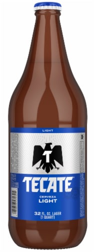 Tecate Light Mexican Lager Beer, Single 32 fl oz Bottle Perspective: front