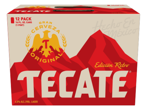 Tecate Cerveza Original Mexican Lager Imported Beer Perspective: front