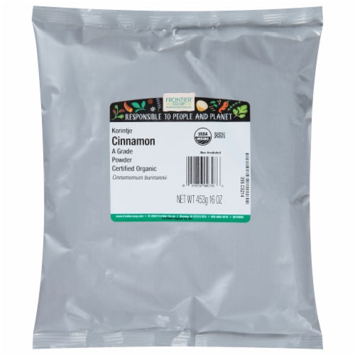 Frontier Organic Ground Cinnamon Oil Perspective: front