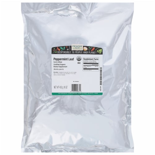 Frontier Organic Cut and Sifted Peppermint Leaf Perspective: front
