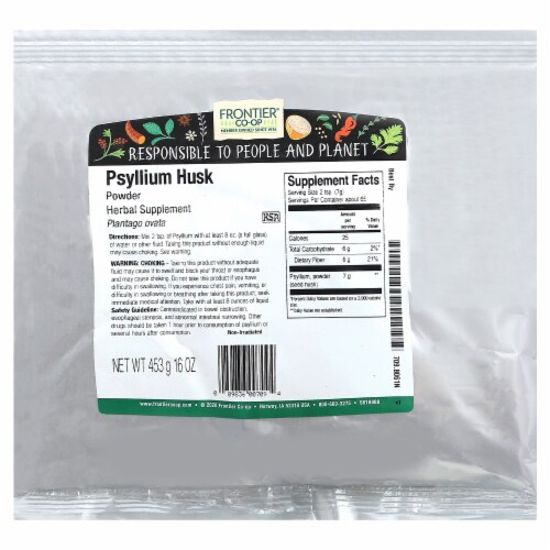 Frontier® Psyllium Husk Herbal Supplement Powder Perspective: front