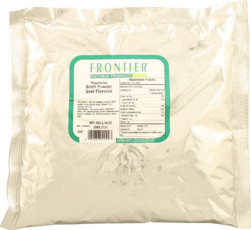 Frontier Vegetarian Broth Powder Beef Flavored Perspective: front
