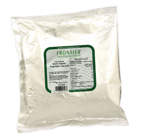 Frontier Low Sodium Broth Powder Vegetable Broth Powder Perspective: front
