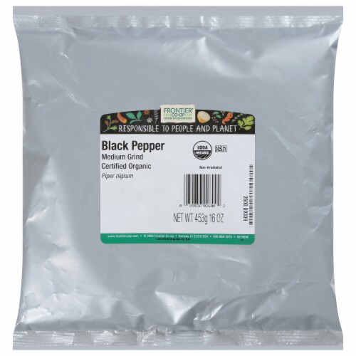 Frontier® Herb Pepper Organic Black Medium Grind Perspective: front