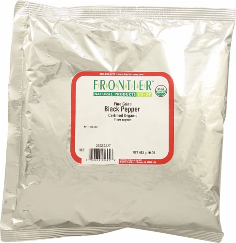 Frontier Organic Fine Ground Black Pepper Perspective: front