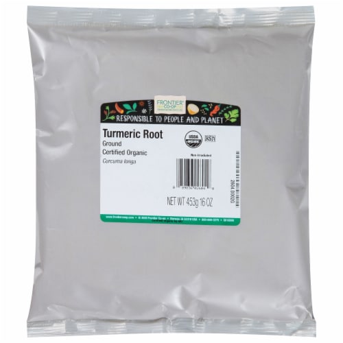 Frontier™ Natural Products Co-op Organic Ground Turmeric Root Perspective: front