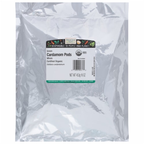 Frontier Organic Whole Green Cardamom Pods Perspective: front