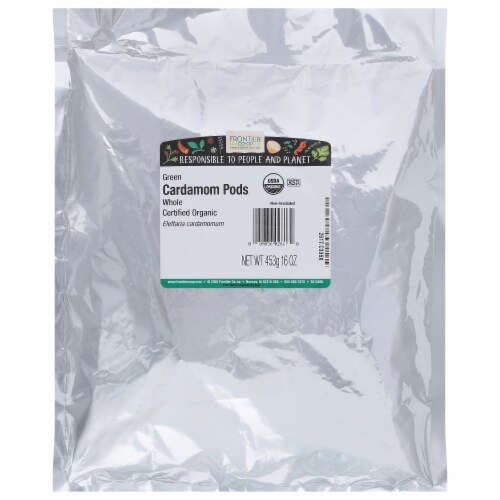 Frontier Organic Whole Green Cardamom Pods Perspective: front