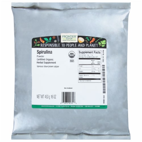 Frontier Organic Spirulina Powder Perspective: front