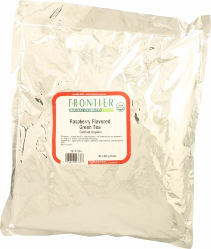 Frontier Organic Raspberry Green Tea Perspective: front