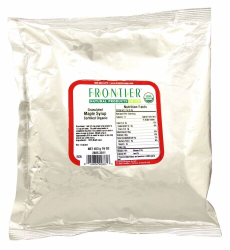 Frontier  Natural Products Organic Maple Syrup Granulated Perspective: front