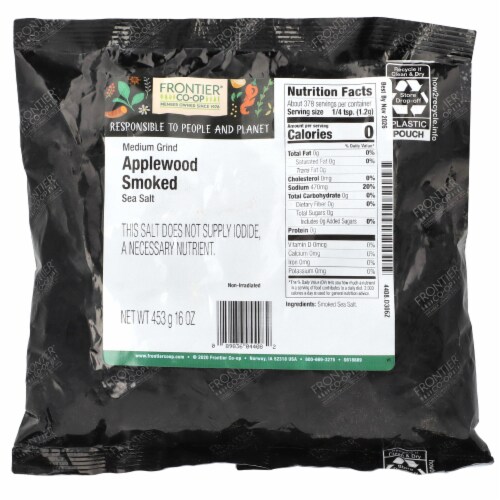 Frontier® Medium Grind Yakima Applewood Smoked Sea Salt Perspective: front