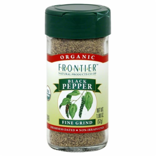 Frontier Organic Fine Grind Black Pepper Perspective: front