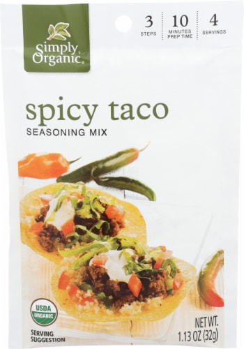 Simply Organic Spicy Taco Seasoning Perspective: front