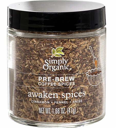 Simply Organic Awaken Spices Pre-Brew Coffee Spices Perspective: front