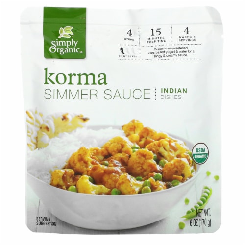 Simply Organic® Korma Simmer Sauce Indian Dish Perspective: front