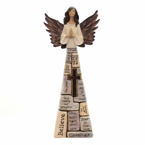Religious Crossword Angel Polyresin Faith Believe Rejoice 46507 1