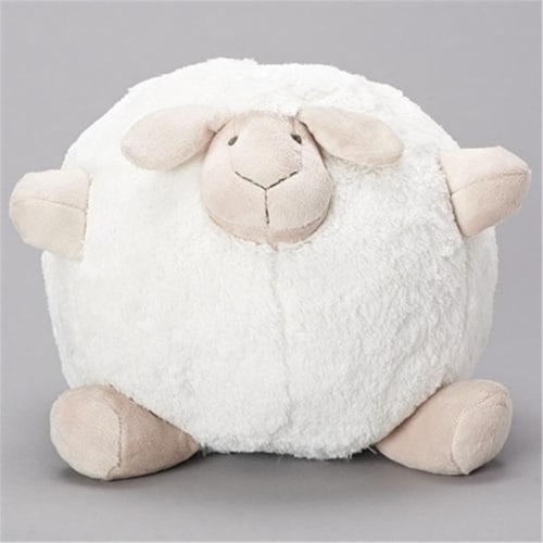 Roman 12391 10 in. White Sheep Plush with Brown Feet, Pack of 2 Perspective: front
