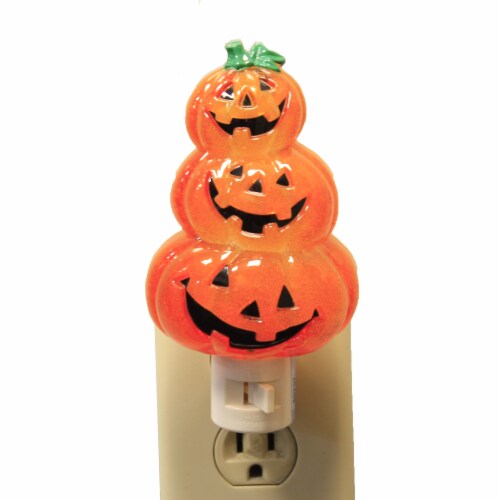 Halloween Triple Jack-O-Lantern Plastic Pumpkin Stack Electric 160260 