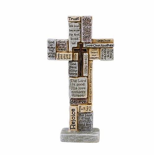 Roman 4 25In Crossword Keepsake Polyresin Rejoice Trust Believe 49140