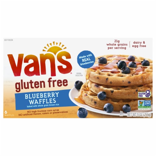 Van's Gluten Free Blueberry Waffles - 6 ct Perspective: front