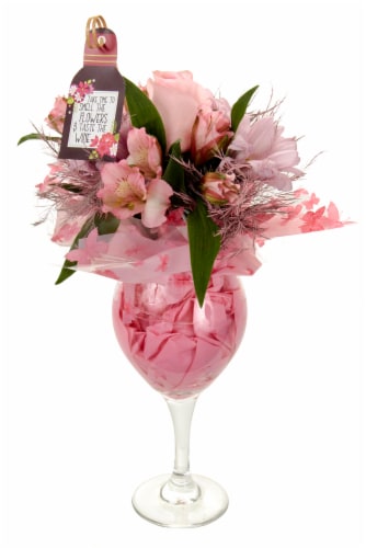 World Class Cheers to Mom Floral Vase Arrangement Perspective: front
