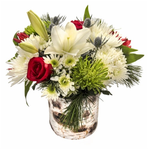 World Class Flowers in Woodland Winter Vase Perspective: front
