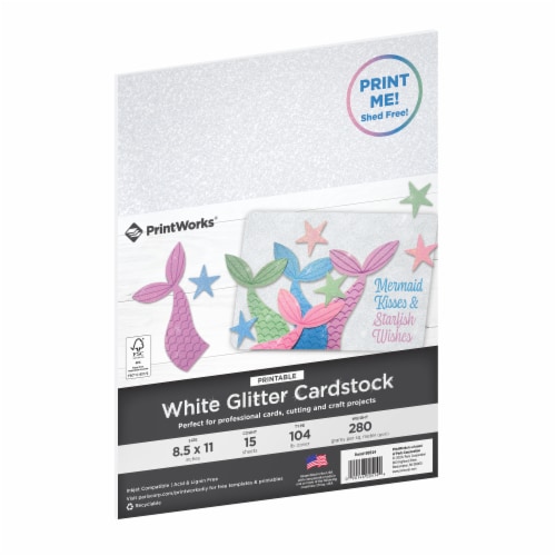 PrintWorks® Printable White Glitter Cardstock, 15 ct / 8.5 x 11 in - Kroger