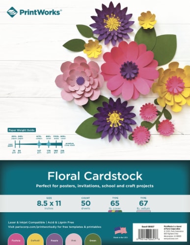 PrintWorks Floral Cardstock - 50 Sheets Perspective: front