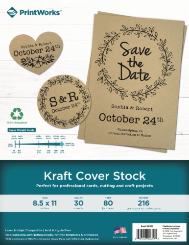 PrintWorks Kraft Cover Stock - 30 Sheets Perspective: front