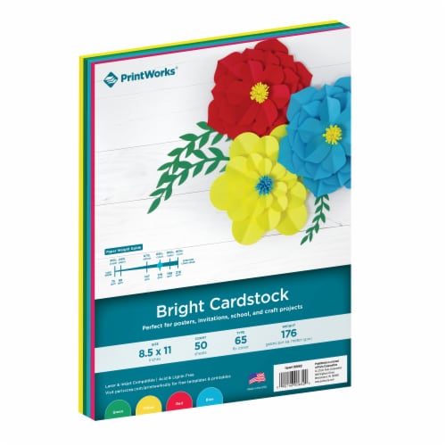 Printworks® Multi-Colored Cardstock 50 Count - Bright, 8.5 in x 11 in -  Fry's Food Stores