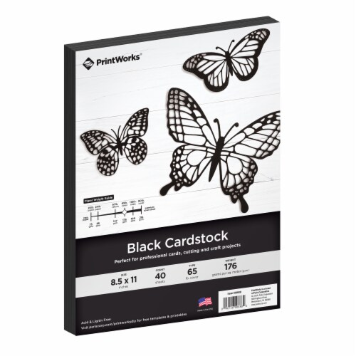 Printworks Cardstock - 40 Pack - Black, 8.5 in x 11 in - Kroger