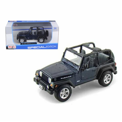 Maisto 31245bl Jeep Wranger Rubicon Blue 1-27 Diecast Model Car Perspective: front