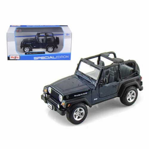 Maisto 31245bl Jeep Wranger Rubicon Blue 1-27 Diecast Model Car Perspective: front