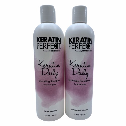 Keratin Perfect Daily Smoothing Shampoo & Conditioner Set Perspective: front