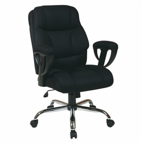 Executive Big Man Office Chair in Black Mesh Fabric 1 Baker s