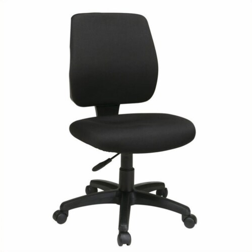 Task Office Chair with Ratchet Back Height Adjustment in Coal Black Fabric 1 Fred Meyer